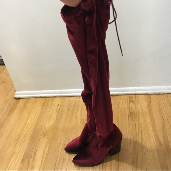 ♦️SOLD♦️PD x HB Velvet Thigh High Over Knee Boots - Picture 6 of 8